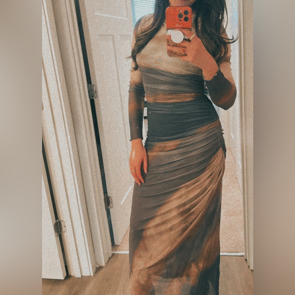 Elegant Multicolor Long Sleeve Dress